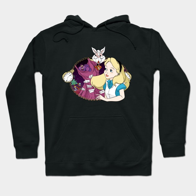 Alice in Wonderland Longing Hoodie by Drea D. Illustrations